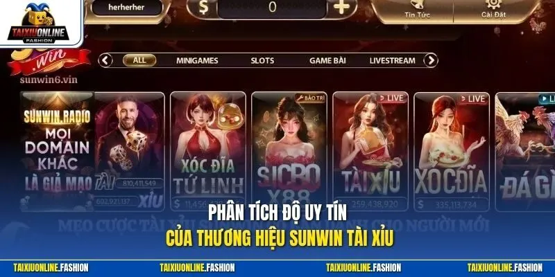 Phân tích độ uy tín của thương hiệu Sunwin Tài Xỉu